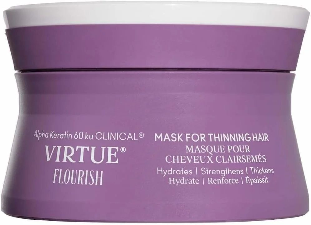 ماسک ضخیم کننده و آبرسان مو Virtue Flourish® برای موهای نازک - درمان مغذی مو غنی شده با مواد گیاهی برای داشتن موهایی پرپشت تر و سالم تر، 150 میلی لیتر ماسک ضخیم کننده و آبرسان مو Virtue Flourish® برای موهای نازک - درمان مغذی مو غنی شده با مواد گیاهی برای داشتن موهایی پرپشت تر و سالم تر، 150 میلی لیتر