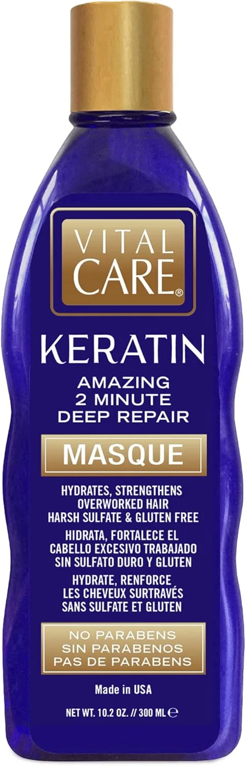 ماسک موی ترمیم کننده 2 دقیقه ای کراتین Vital Care - درمان ملایم ماسک موی کمپلکس کراتین، بدون آسیب رساندن برای استفاده روزانه، آبرسان و ترمیم کننده - روغن حبشی، آووکادو و دانه آفتابگردان ماسک موی ترمیم کننده 2 دقیقه ای کراتین Vital Care - درمان ملایم ماسک موی کمپلکس کراتین، بدون آسیب رساندن برای استفاده روزانه، آبرسان و ترمیم کننده - روغن حبشی، آووکادو و دانه آفتابگردان