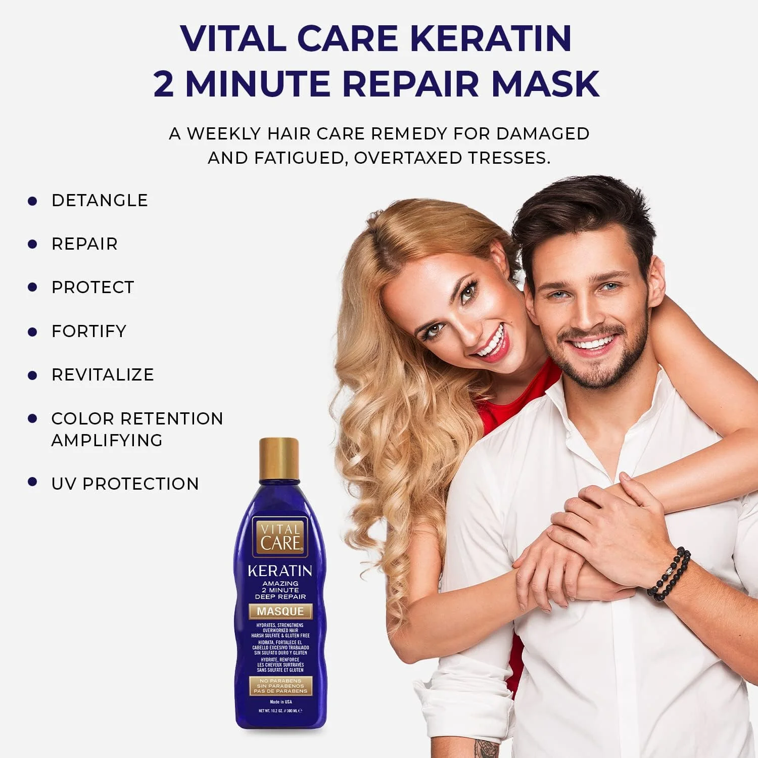 ماسک موی ترمیم کننده 2 دقیقه ای کراتین Vital Care - درمان ملایم ماسک موی کمپلکس کراتین، بدون آسیب رساندن برای استفاده روزانه، آبرسان و ترمیم کننده - روغن حبشی، آووکادو و دانه آفتابگردان ماسک موی ترمیم کننده 2 دقیقه ای کراتین Vital Care - درمان ملایم ماسک موی کمپلکس کراتین، بدون آسیب رساندن برای استفاده روزانه، آبرسان و ترمیم کننده - روغن حبشی، آووکادو و دانه آفتابگردان