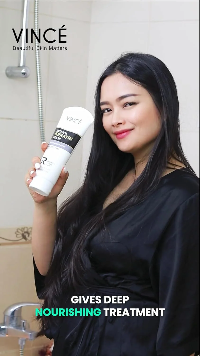 ماسک مو کراتین Vince – ترمیم و تغذیه عمیق موهای خشک، وز و آسیب دیده – تغذیه کننده و احیا کننده رطوبت، نرمی و درخشندگی – کاهش دهنده شکنندگی – فاقد پارابن، 200 میلی لیتر ماسک مو کراتین Vince – ترمیم و تغذیه عمیق موهای خشک، وز و آسیب دیده – تغذیه کننده و احیا کننده رطوبت، نرمی و درخشندگی – کاهش دهنده شکنندگی – فاقد پارابن، 200 میلی لیتر