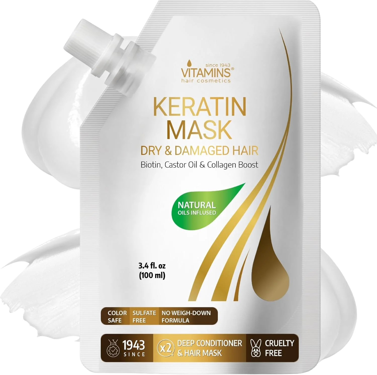 ماسک کراتین مو ویتامینز - نرم کننده عمیق حاوی بیوتین، کلاژن، پروتئین و روغن کرچک، ترمیم کننده موهای خشک، آسیب دیده یا رنگ شده - درمان نرم کننده برای موهای فر، صاف، نازک و ظریف ماسک کراتین مو ویتامینز - نرم کننده عمیق حاوی بیوتین، کلاژن، پروتئین و روغن کرچک، ترمیم کننده موهای خشک، آسیب دیده یا رنگ شده - درمان نرم کننده برای موهای فر، صاف، نازک و ظریف