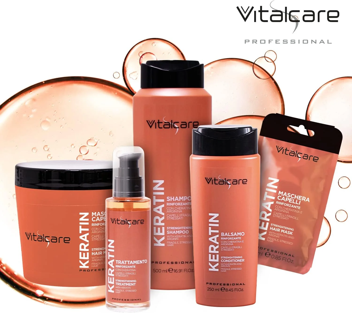 ویتالکر | کراتین - ماسک تقویت کننده مو، برای موهای شکننده و آسیب دیده، حاوی کراتین و آرژنین، برای موهای قوی تر و نرم تر، 500 میلی لیتر ویتالکر | کراتین - ماسک تقویت کننده مو، برای موهای شکننده و آسیب دیده، حاوی کراتین و آرژنین، برای موهای قوی تر و نرم تر، 500 میلی لیتر