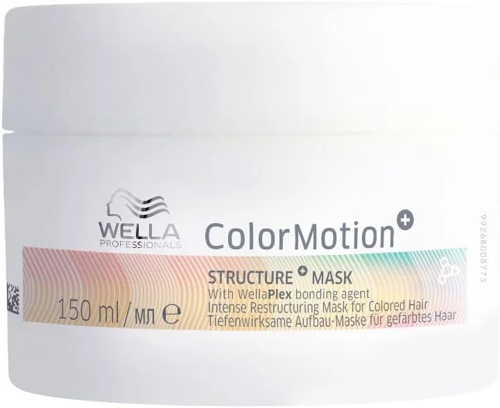 ماسک تقویت کننده ساختار موهای رنگ شده و آسیب دیده ColorMotion+ ولا پروفشنالز | محافظت از رنگ مو تا 8 هفته، موهای قوی تر و درخشان تر، با ماده پیوند دهنده WellaPlex+ برای بازسازی پیوندهای مو | 150 میلی لیتر ماسک تقویت کننده ساختار موهای رنگ شده و آسیب دیده ColorMotion+ ولا پروفشنالز | محافظت از رنگ مو تا 8 هفته، موهای قوی تر و درخشان تر، با ماده پیوند دهنده WellaPlex+ برای بازسازی پیوندهای مو | 150 میلی لیتر