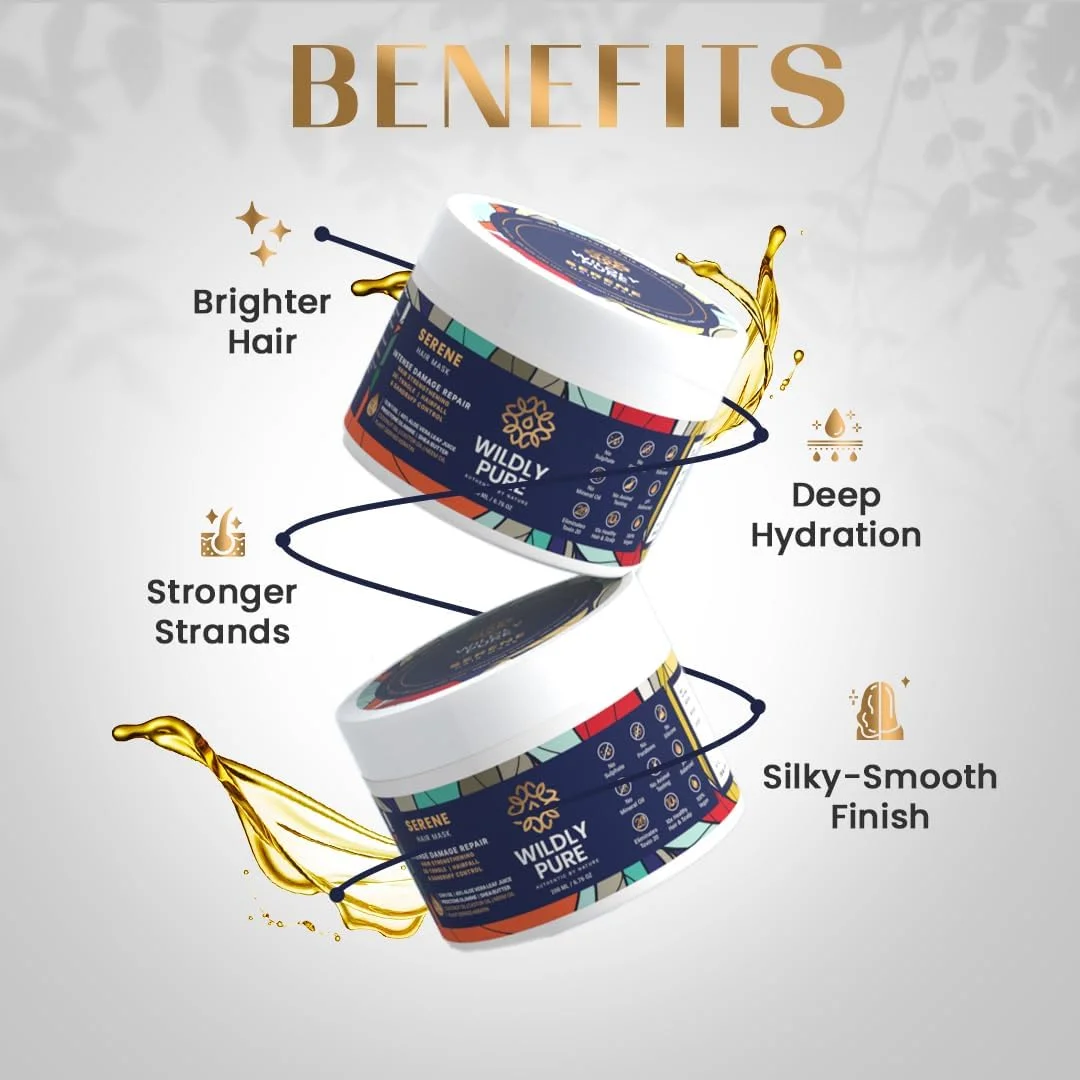 ماسک موی کراتین گیاهی خالص | آبرسانی عمیق 7 روزه | غنی از 12 روغن، 40% آب آلوئه ورا، آرگان، زیتون، شی باتر، کنترل ریزش مو و شوره سر | بدون سولفات و پارابن | 200 میلی لیتر [Serene]، 1 عدد