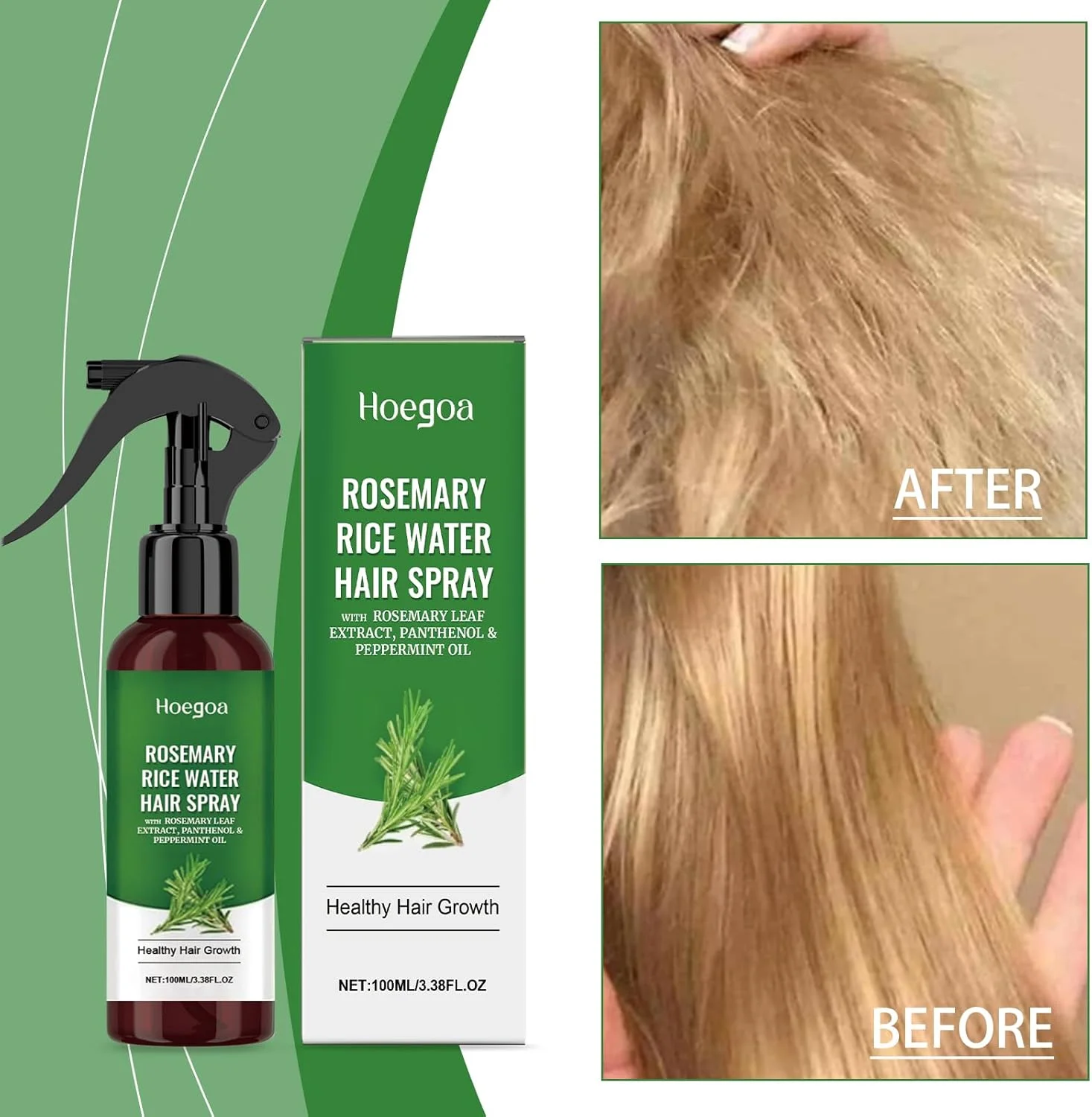 اسپری پیشرفته آب رزماری با بیوتین و نعناع فلفلی، محرک رشد مو، تغذیه کننده پوست سر، جلوگیری از نازک شدن مو، طراوت بخش ریشه مو، تقویت کننده و پرپشت کننده مو برای آقایان و بانوان