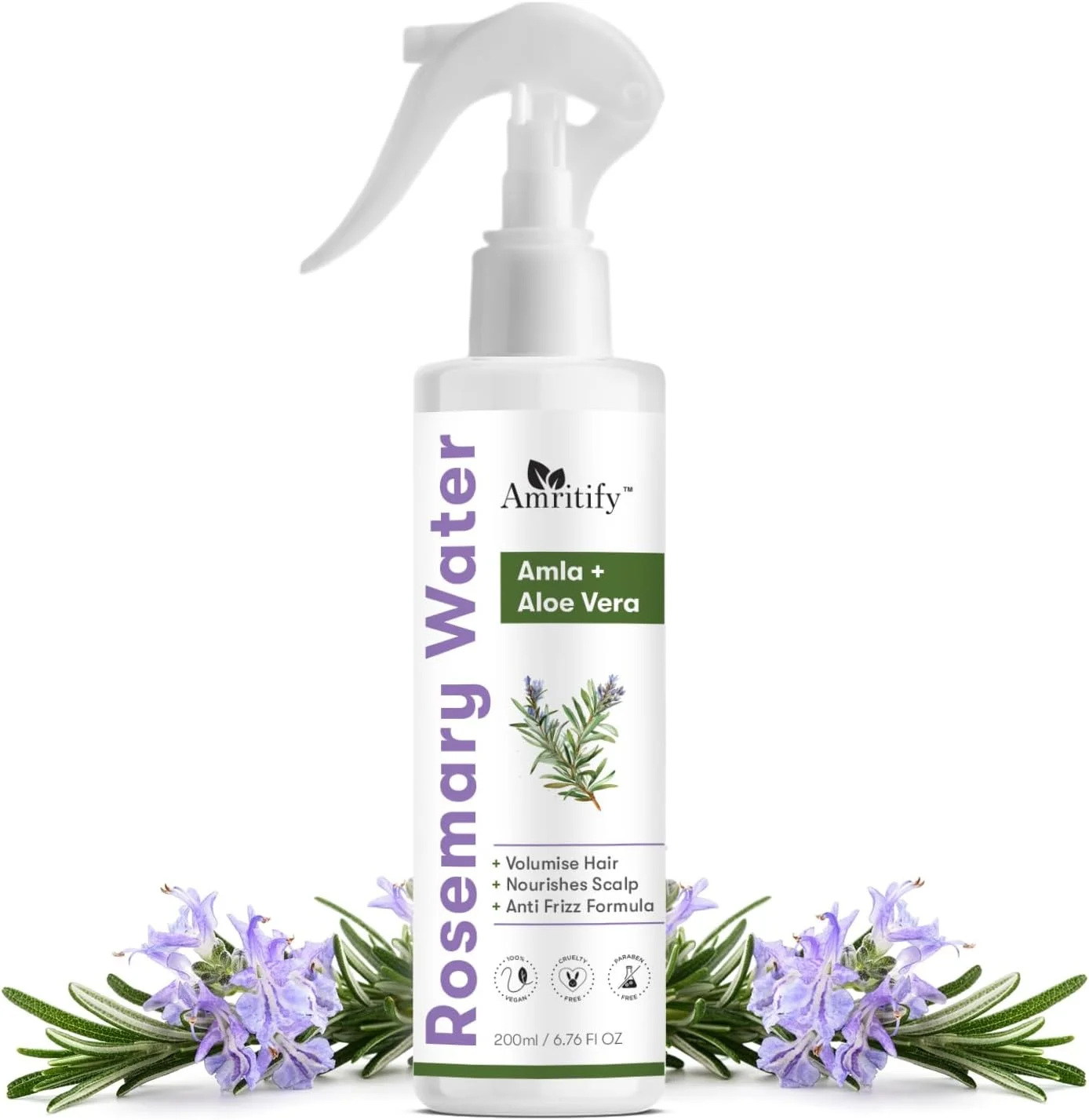 اسپری رزماری برای رشد مو – 200 میلی لیتر | آبرسان، مغذی و تقویت کننده | ضد ریزش مو و کنترل وز | فرمول طبیعی و بدون مواد شیمیایی