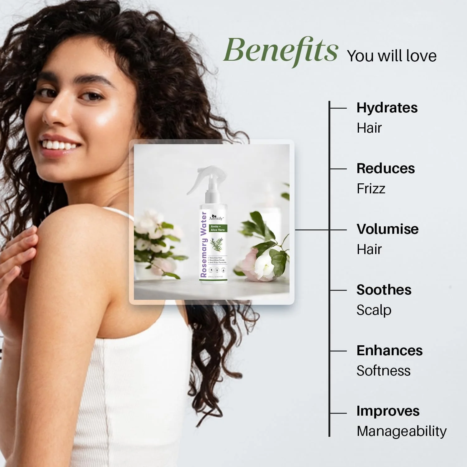 اسپری رزماری برای رشد مو – 200 میلی لیتر | آبرسان، مغذی و تقویت کننده | ضد ریزش مو و کنترل وز | فرمول طبیعی و بدون مواد شیمیایی