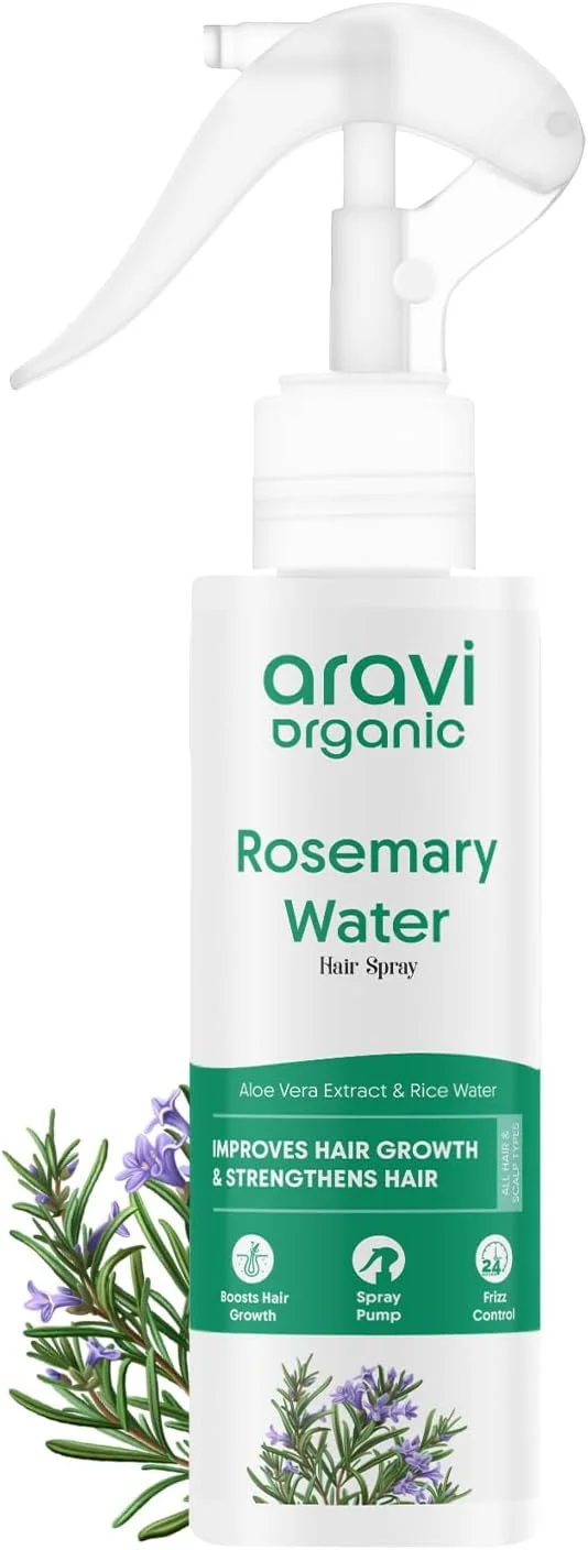 اسپری آب رزماری ارگانیک آراوی با آلوئه ورا و آب برنج | تحریک فولیکول های مو، افزایش رشد و ضخامت مو، کاهش ریزش مو، شکستگی و شوره سر | برای آقایان و بانوان - 100 میلی لیتر