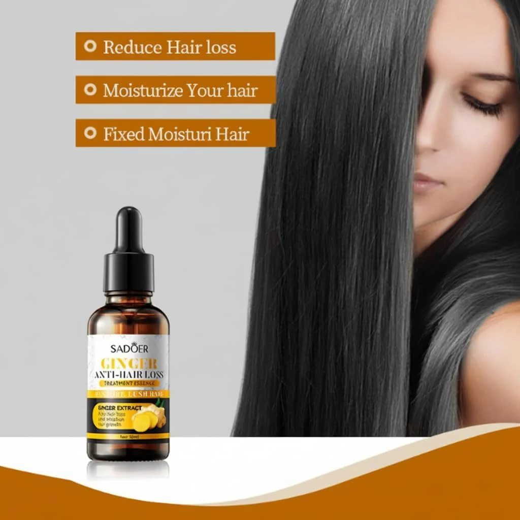 روغن تقویت کننده مو زنجبیلی، سرم رشد مو آزونی برای جلوگیری از ریزش مو، افزایش خاصیت ارتجاعی و استحکام مو، تغذیه کننده پوست سر (2 عدد)