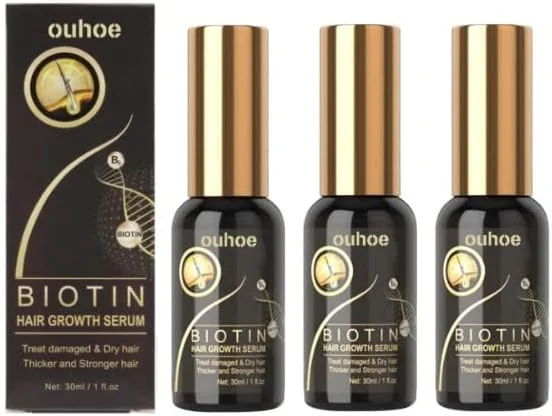 سرم پمپی رشد مو بیوتین، سرم ضد ریزش مو، سرم رشد مو، اسپری و تقویت کننده رشد مو، اسانس احیا کننده مو برای زنان و مردان، سرم احیا کننده مو، درمان احیا کننده مو (3 عدد)