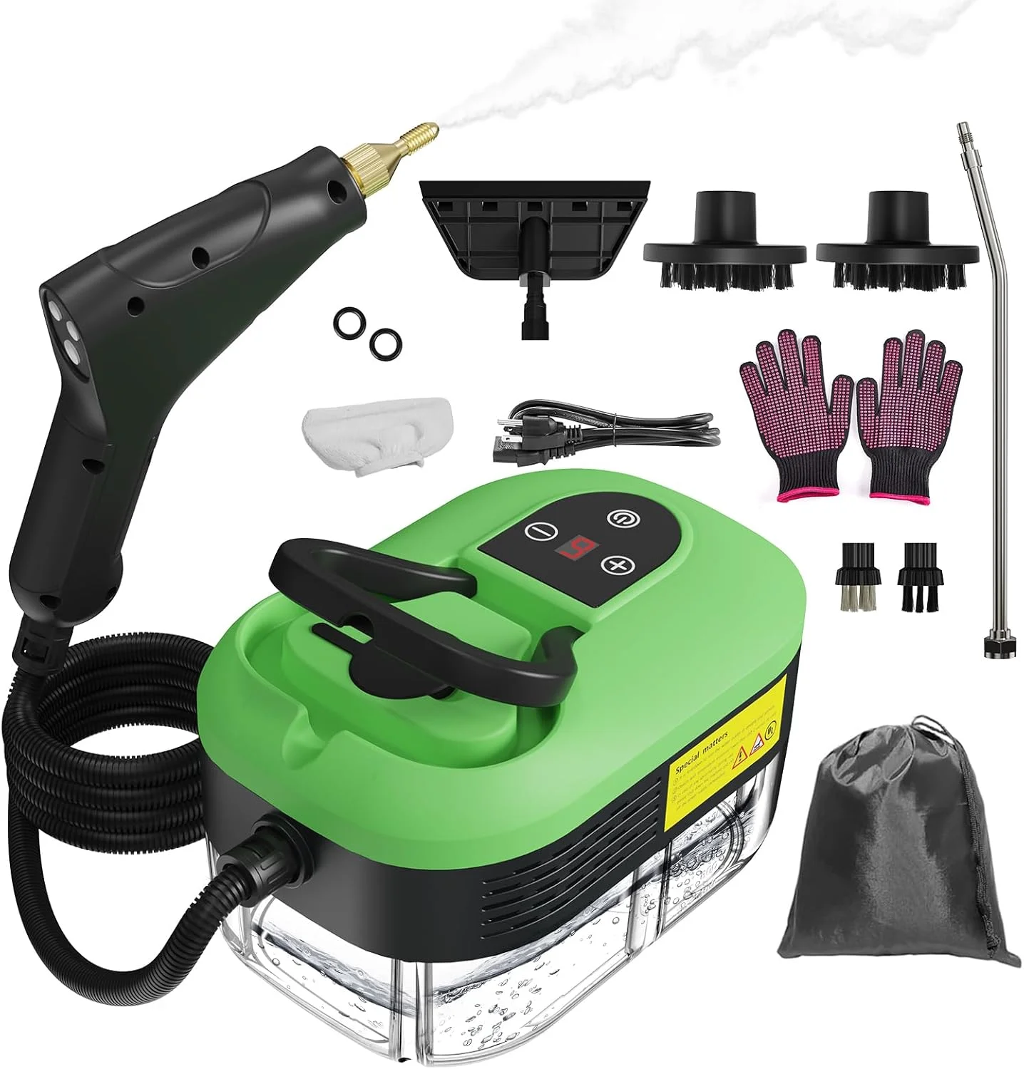 بخارشوی خانگی، گرم شدن در 15 ثانیه، مخزن آب 1.2 لیتری، دسته قابل تنظیم 6 حالته، بخارشوی دستی برای جزئیات خودرو، آلودگی، مبلمان، مبل، کاشی کف، حمام، 9 عدد لوازم جانبی بخارشوی خانگی، گرم شدن در 15 ثانیه، مخزن آب 1.2 لیتری، دسته قابل تنظیم 6 حالته، بخارشوی دستی برای جزئیات خودرو، آلودگی، مبلمان، مبل، کاشی کف، حمام، 9 عدد لوازم جانبی