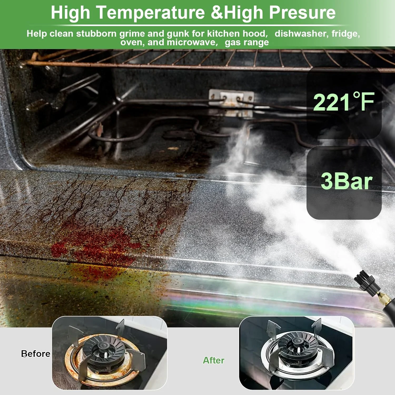 بخارشوی خانگی، گرم شدن در 15 ثانیه، مخزن آب 1.2 لیتری، دسته قابل تنظیم 6 حالته، بخارشوی دستی برای جزئیات خودرو، آلودگی، مبلمان، مبل، کاشی کف، حمام، 9 عدد لوازم جانبی بخارشوی خانگی، گرم شدن در 15 ثانیه، مخزن آب 1.2 لیتری، دسته قابل تنظیم 6 حالته، بخارشوی دستی برای جزئیات خودرو، آلودگی، مبلمان، مبل، کاشی کف، حمام، 9 عدد لوازم جانبی