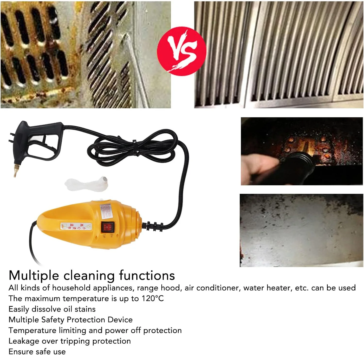 دستگاه بخار، پاک کننده بخار دستی ایمن و کارآمد ABS فولاد ضد زنگ، مناسب برای تهویه مطبوع دستگاه بخار، پاک کننده بخار دستی ایمن و کارآمد ABS فولاد ضد زنگ، مناسب برای تهویه مطبوع