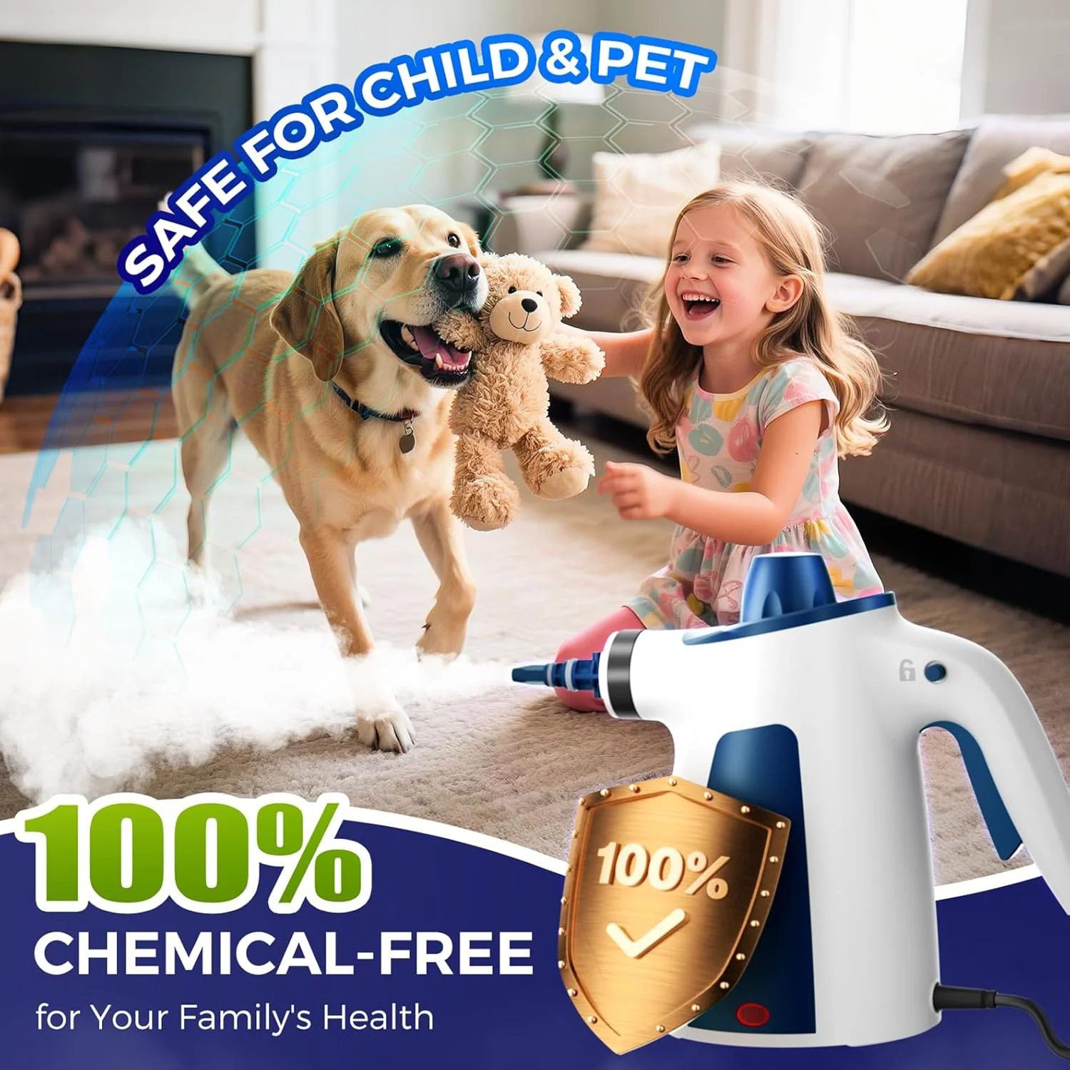 بخارشوی دستی با ظرفیت بزرگ به همراه 12 لوازم جانبی و قفل ایمنی، بخار طبیعی با دمای بالا، مناسب برای خانه، آشپزخانه، ماشین، حمام بخارشوی دستی با ظرفیت بزرگ به همراه 12 لوازم جانبی و قفل ایمنی، بخار طبیعی با دمای بالا، مناسب برای خانه، آشپزخانه، ماشین، حمام