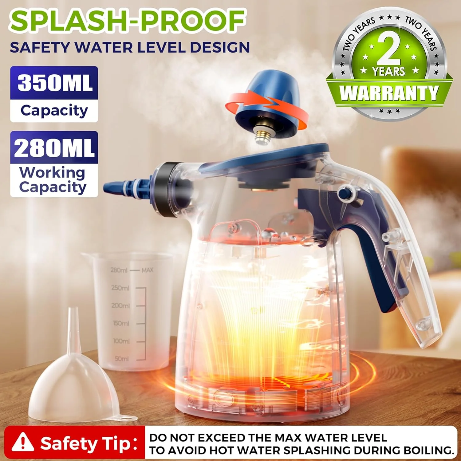 بخارشوی دستی با ظرفیت بزرگ به همراه 12 لوازم جانبی و قفل ایمنی، بخار طبیعی با دمای بالا، مناسب برای خانه، آشپزخانه، ماشین، حمام بخارشوی دستی با ظرفیت بزرگ به همراه 12 لوازم جانبی و قفل ایمنی، بخار طبیعی با دمای بالا، مناسب برای خانه، آشپزخانه، ماشین، حمام