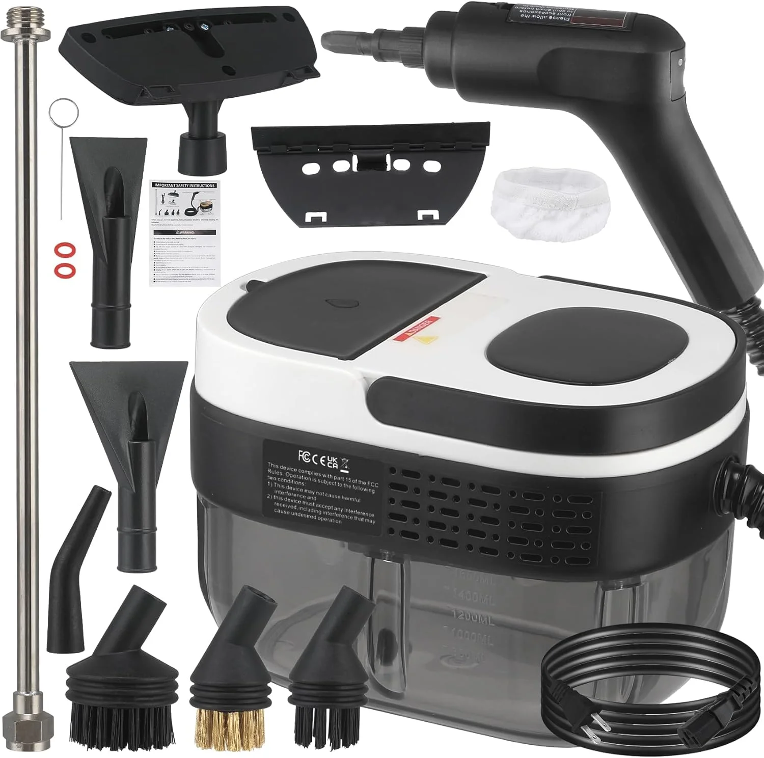 بخارشوی، دسته قابل تنظیم 3 سطحی، گرم شدن 15 ثانیه ای، مخزن 1.69 کوارتی، بخارشوی قابل حمل برای تمیز کردن با 10 لوازم جانبی، بخارشوی خانگی برای تمیز کردن آلودگی (سفید) بخارشوی، دسته قابل تنظیم 3 سطحی، گرم شدن 15 ثانیه ای، مخزن 1.69 کوارتی، بخارشوی قابل حمل برای تمیز کردن با 10 لوازم جانبی، بخارشوی خانگی برای تمیز کردن آلودگی (سفید)