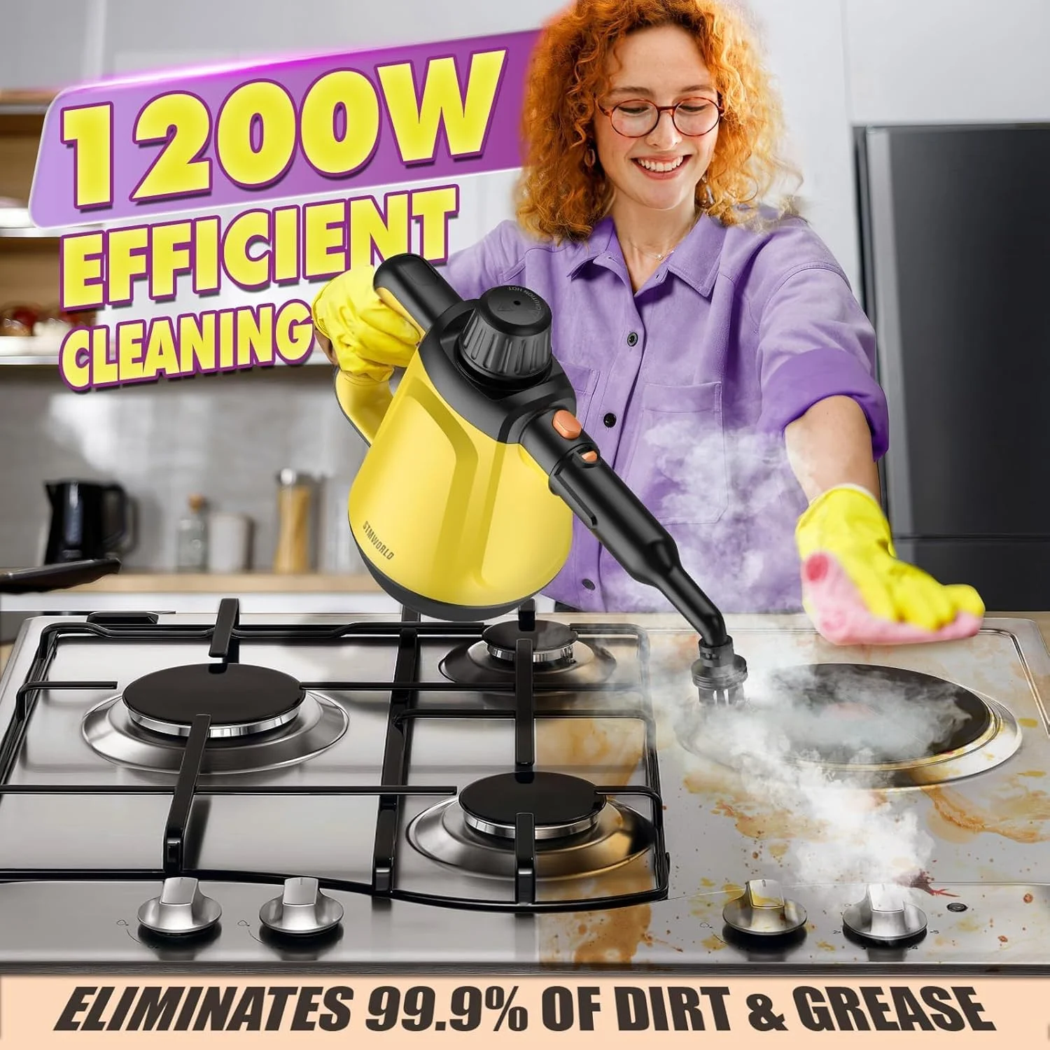 بخارشوی خانگی، بخارشوی قدرتمند برای تمیزکاری عمیق منزل، بخارشوی دستی 1200 وات با 10 ابزار جانبی، بخارشوی طبیعی برای تمیز کردن حمام، آشپزخانه، پنجره، دوش، کاشی، ماشین بخارشوی خانگی، بخارشوی قدرتمند برای تمیزکاری عمیق منزل، بخارشوی دستی 1200 وات با 10 ابزار جانبی، بخارشوی طبیعی برای تمیز کردن حمام، آشپزخانه، پنجره، دوش، کاشی، ماشین