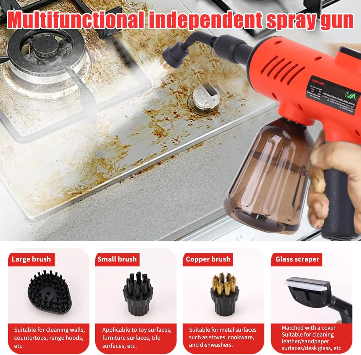 بخارشوی دستی CEIEVER 1200 وات 220 ولت، بخارشوی 600 میلی لیتری برای پنجره، مناسب برای کف، روکش مبل، پنجره، کاشی خودرو، فرش بخارشوی دستی CEIEVER 1200 وات 220 ولت، بخارشوی 600 میلی لیتری برای پنجره، مناسب برای کف، روکش مبل، پنجره، کاشی خودرو، فرش