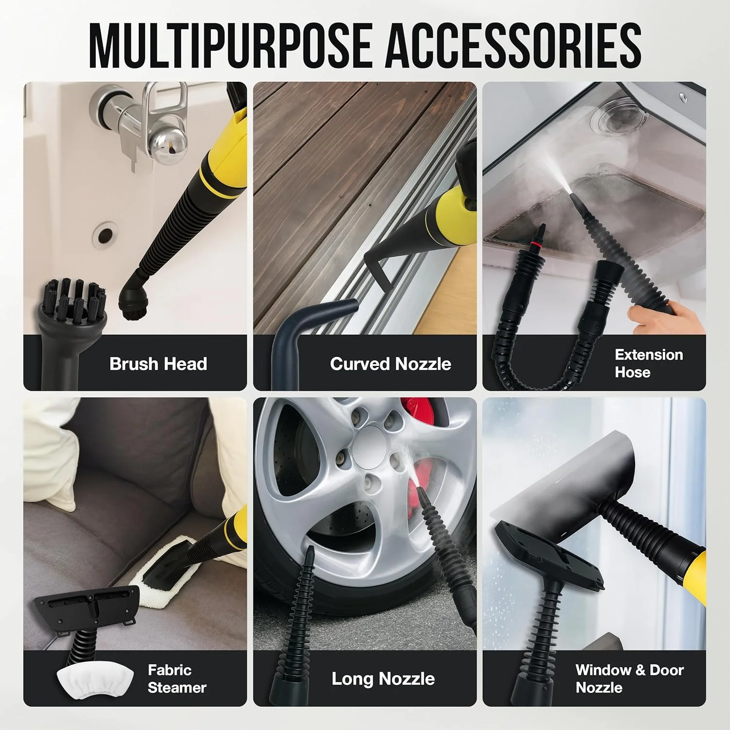 بخارشوی دستی چند منظوره Comforday، ایده آل برای از بین بردن لکه، تمیز کردن پرده، صندلی ماشین، کف، و پنجره (زرد) بخارشوی دستی چند منظوره Comforday، ایده آل برای از بین بردن لکه، تمیز کردن پرده، صندلی ماشین، کف، و پنجره (زرد)
