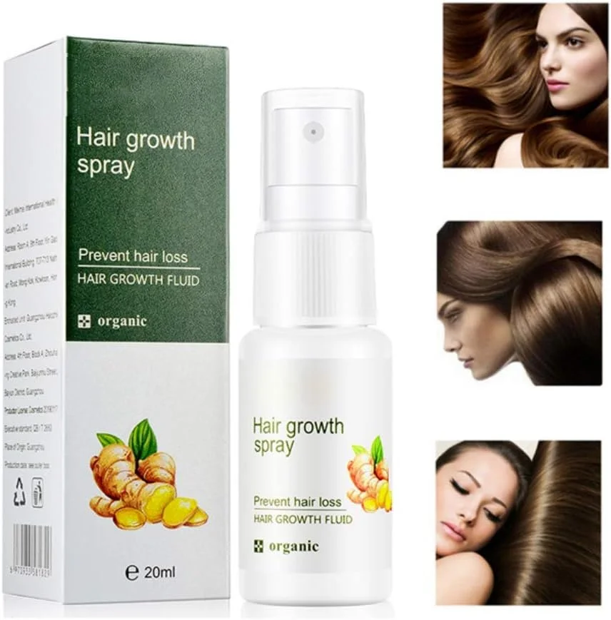 اسپری رشد مو زنجبیلی NLLNT، مایع ارگانیک تقویت کننده و مغذی موهای آسیب دیده با عصاره جینسینگ