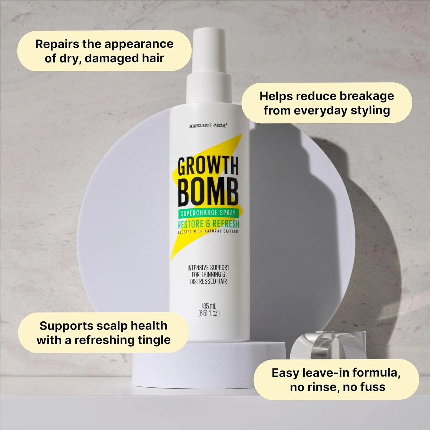 اسپری تقویت کننده و طراوت بخش موی سر برای رشد مو، قوی تر و سالم تر 185 میلی لیتر اسپری تقویت کننده و طراوت بخش موی سر برای رشد مو، قوی تر و سالم تر 185 میلی لیتر