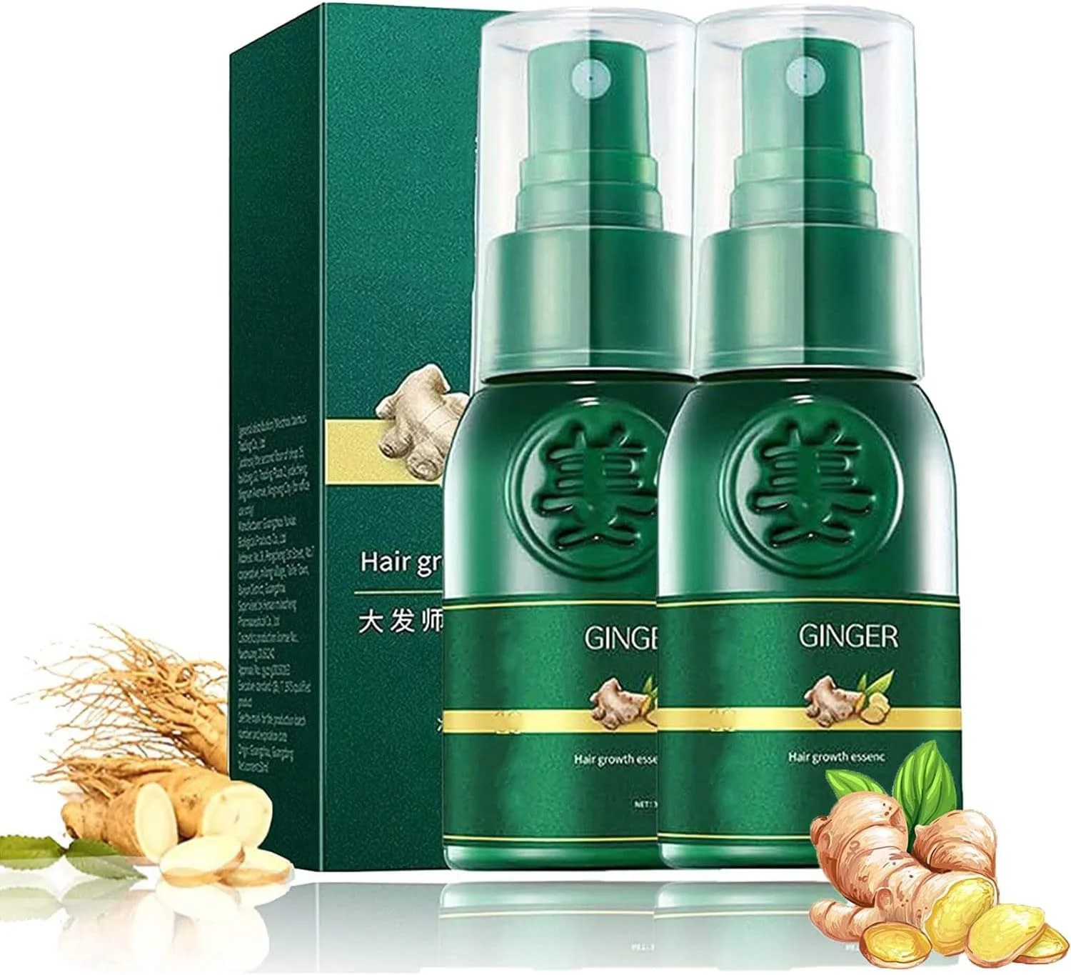 اسپری سرم رشد مجدد مو جینسینگ کره ای، اسانس اسپری رشد مو زنجبیل، روغن سرم رشد سریع مو، ضد ریزش مو، مراقبت مغذی از رشد مو، اسپری زنجبیل مغذی برای انواع مو (2 عدد)