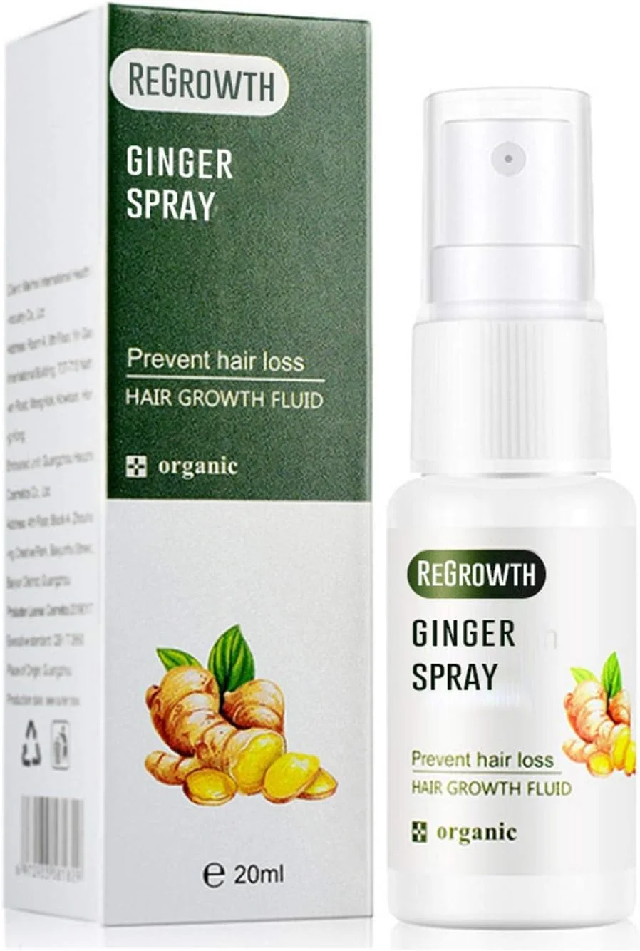 اسپری رشد مو، اسپری رشد مو، کمک به رشد مجدد مو با زنجبیل برای آقایان و بانوان، تقویت کننده مو، تغذیه کننده پوست سر، ضد ریزش مو، تقویت ریشه مو، 20 میلی لیتر