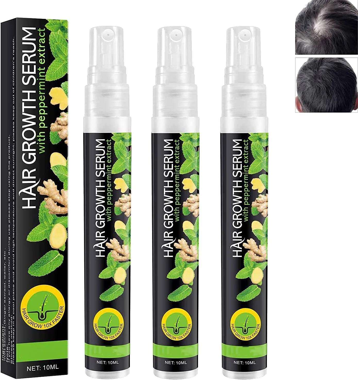 اسپری روغن گیاهی تقویت کننده مو 10 میلی لیتری، اسپری ضد ریزش مو، اسپری اسانس گیاهی تقویت کننده مو (3 عدد)