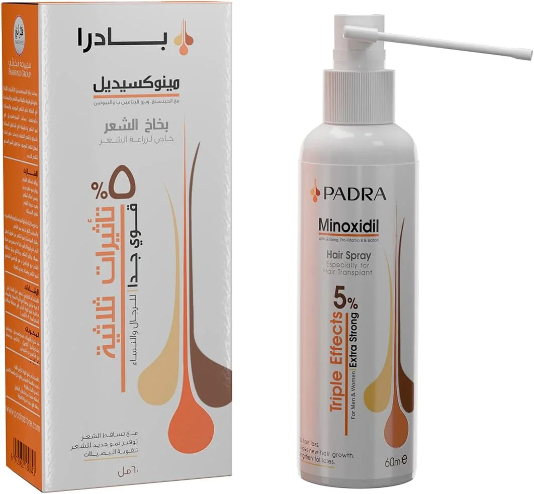 اسپری مو پادرا ماینوکسیدیل 5% با اثر سه گانه