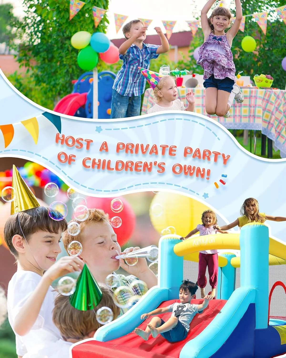 قلعه بادی AirMyFun با سرسره، خانه بادی بزرگسالان با دمنده، استخر توپ، حلقه بسکتبال - قلعه پرشی برای تفریح و مهمانی های خانوادگی در فضای داخلی و خارجی. قلعه بادی AirMyFun با سرسره، خانه بادی بزرگسالان با دمنده، استخر توپ، حلقه بسکتبال - قلعه پرشی برای تفریح و مهمانی های خانوادگی در فضای داخلی و خارجی.