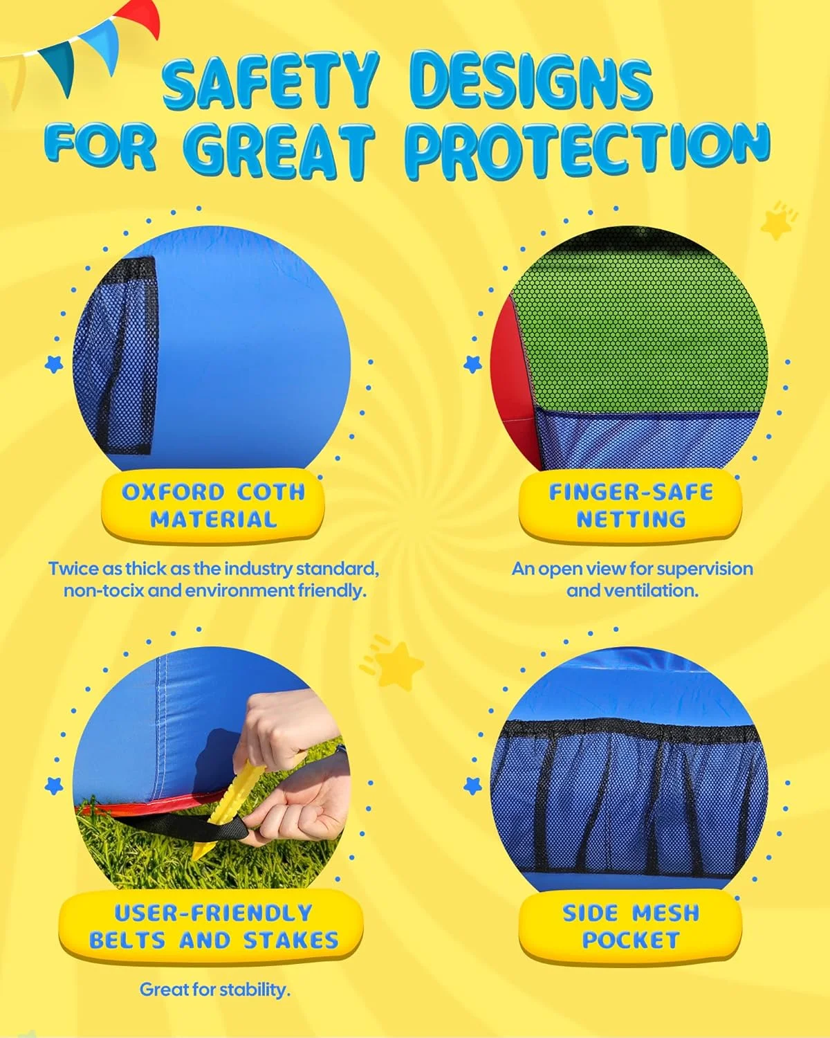 قلعه بادی AirMyFun برای کودکان 3 تا 8 سال، قلعه پرشی بادی با سرسره، خانه جامپینگ بادی مناسب فضای داخلی/خارجی، مدل 82011A