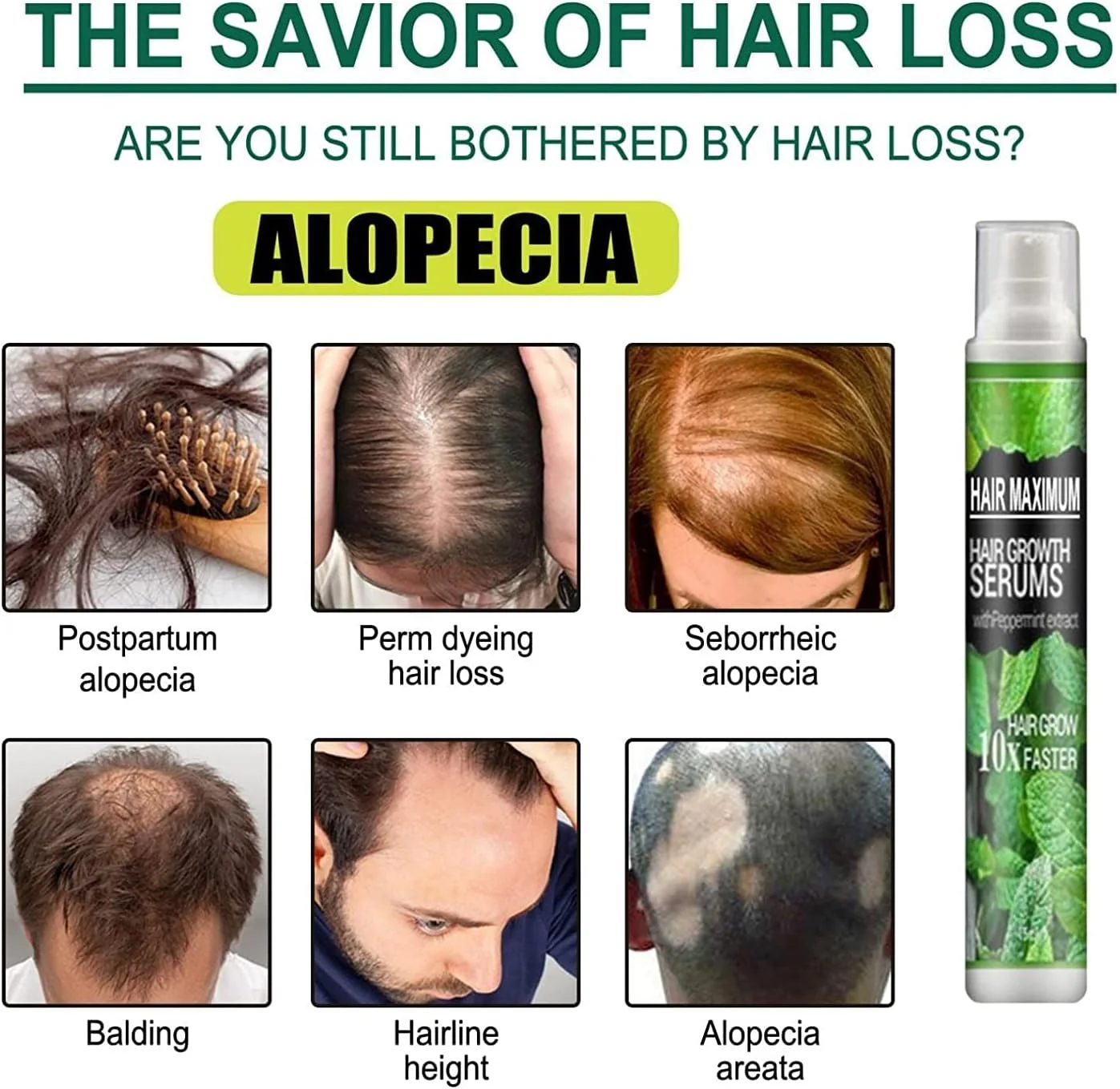 اسپری گیاهی احیا کننده مو، اسپری روغن ضروری مو برای رشد مو و جلوگیری از ریزش مو، روغن مغذی احیا کننده رشد مو (6 عدد) اسپری گیاهی احیا کننده مو، اسپری روغن ضروری مو برای رشد مو و جلوگیری از ریزش مو، روغن مغذی احیا کننده رشد مو (6 عدد)