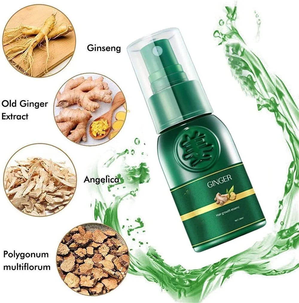 اسپری رشد موی ژاپنی شوگاگرو، اسپری سرم احیا کننده موی جینسینگ کره ای هیون گانگ، سرم اسپری رشد موی زنجبیل 7 روزه، محصولات ضد ریزش مو اسنس احیا کننده مو بوتانیکس (4 عدد)