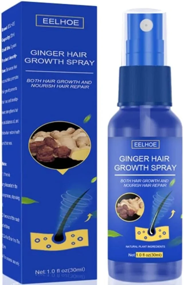 اسپری عصاره زنجبیل برای ضخیم شدن مو، سرم ضد ریزش مو زنجبیلی، اسپری سرم ضد ریزش مو جینگرو، اسپری رشد مو زنجبیل، 30 میلی لیتر (1 عدد)