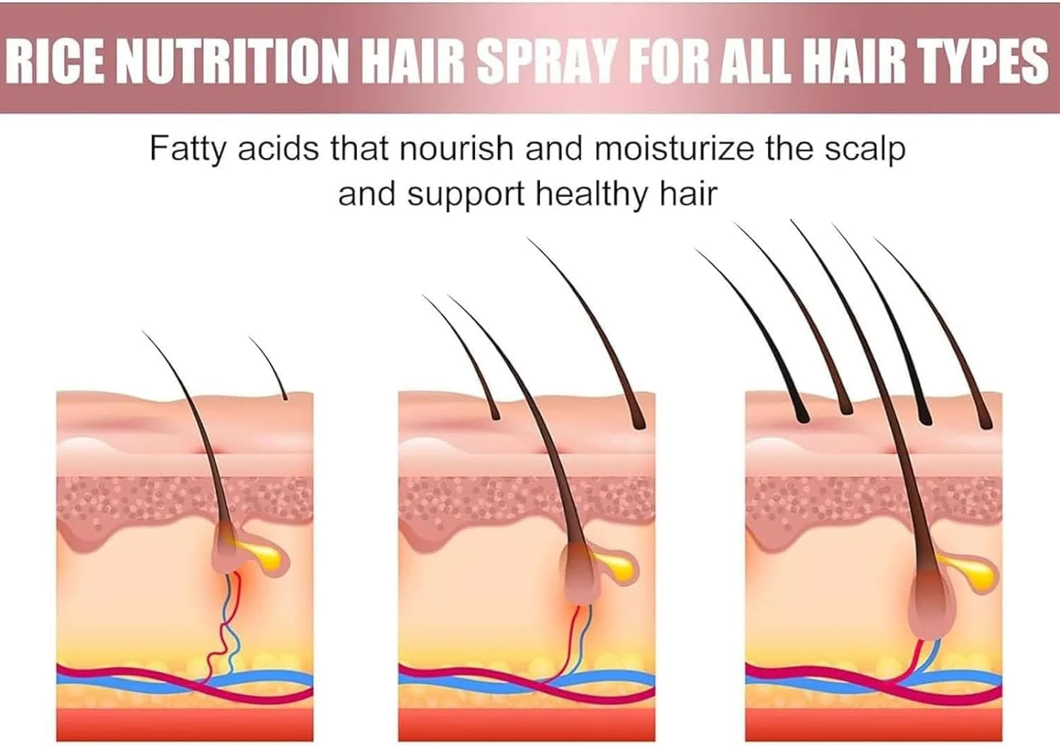 اسپری تقویت کننده مو زپتا اچ-ریگرو 2.0، اسپری مغذی برنج پرورویتا، اسپری کمک کننده مو بلو، اسپری رشد کمک کننده مو بلو، اسپری مراقبت از مو برای موهای نازک و ریزش مو (3 عدد)