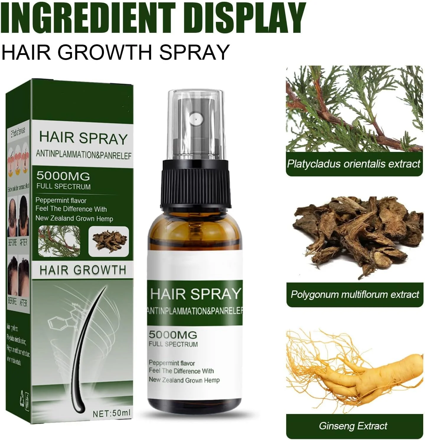 اسپری رشد مو، درمان ریزش مو، مراقبت مغذی برای رشد مو، درمان رشد مجدد مو با مواد طبیعی برای رشد مو، ترمیم فولیکول های مو، مناسب برای انواع مو