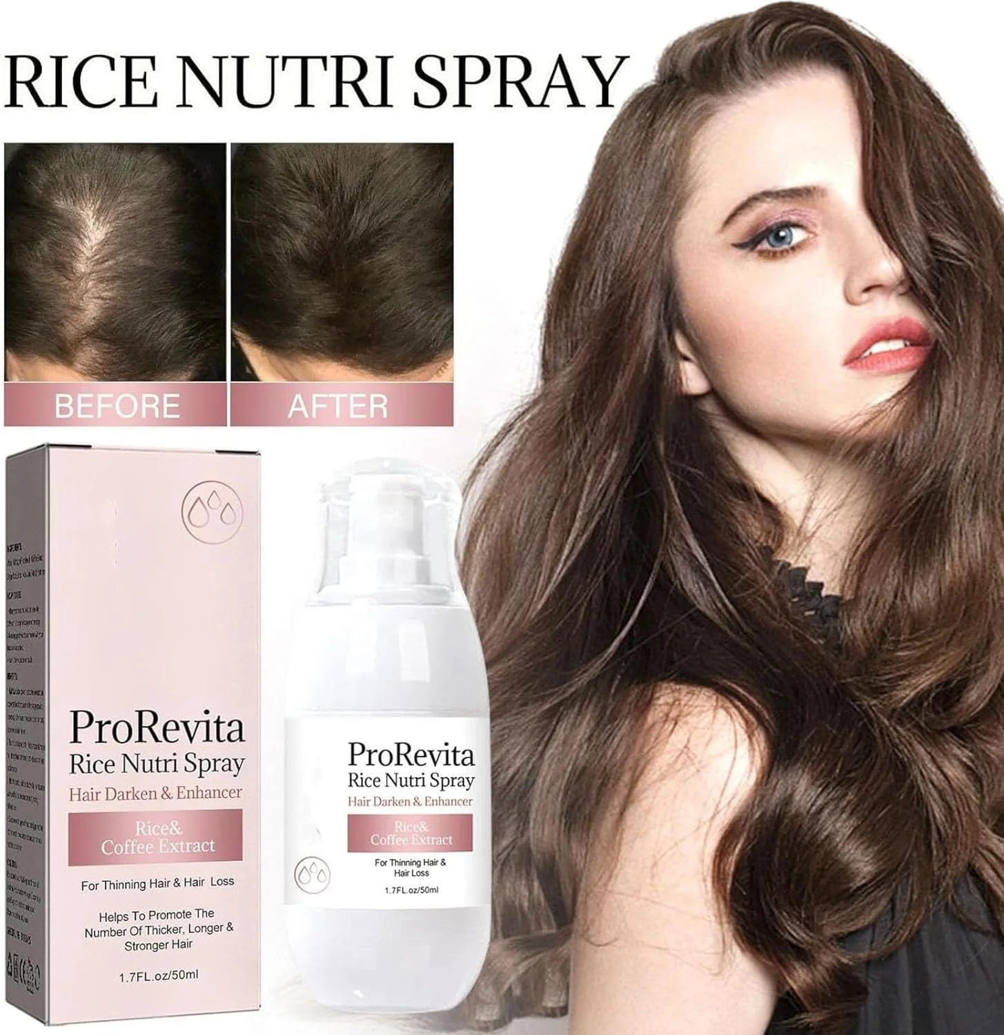 اسپری تقویت کننده مو زپتا اچ-ریگرو 2.0، اسپری کمک کننده مو بلو، اسپری مغذی برنج پرورویتا، مناسب برای خانم ها و آقایان، 2 عدد