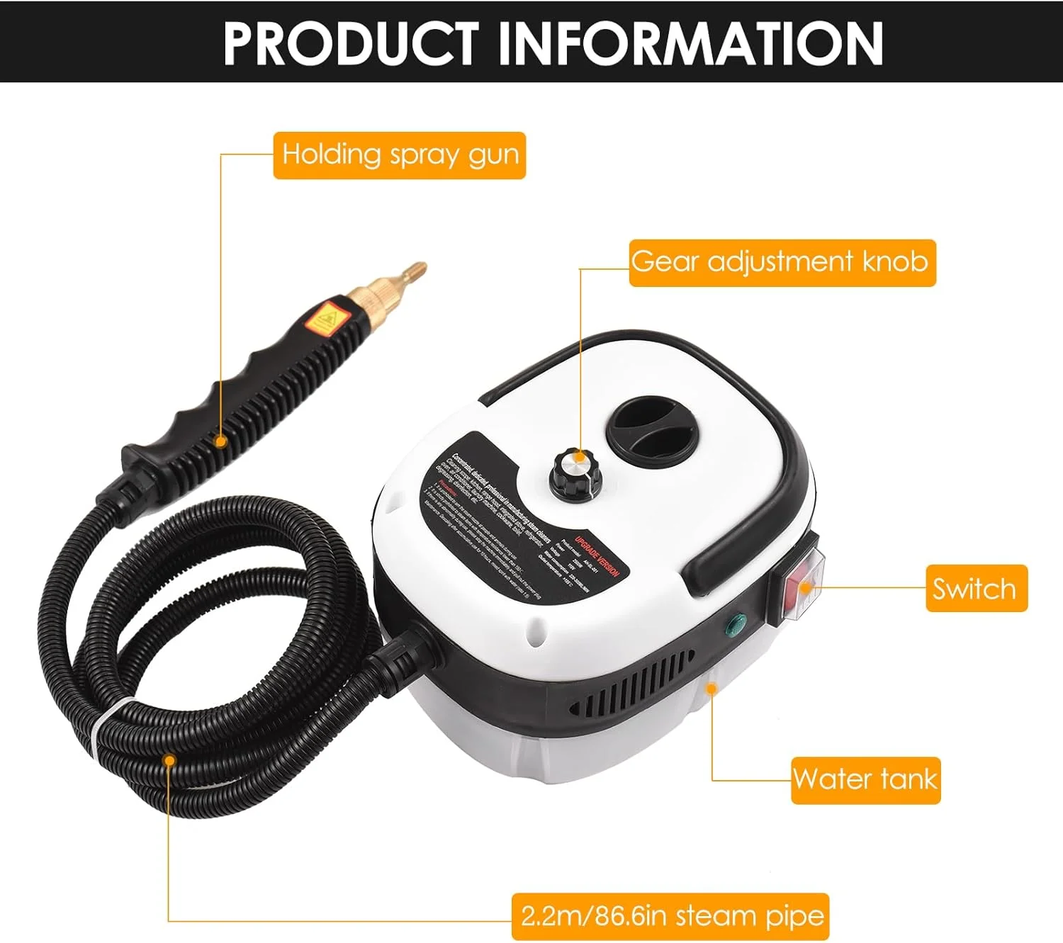 دستگاه بخارشوی دستی قابل حمل 2500 واتی Domary با فشار بالا و سری های برس دستگاه بخارشوی دستی قابل حمل 2500 واتی Domary با فشار بالا و سری های برس