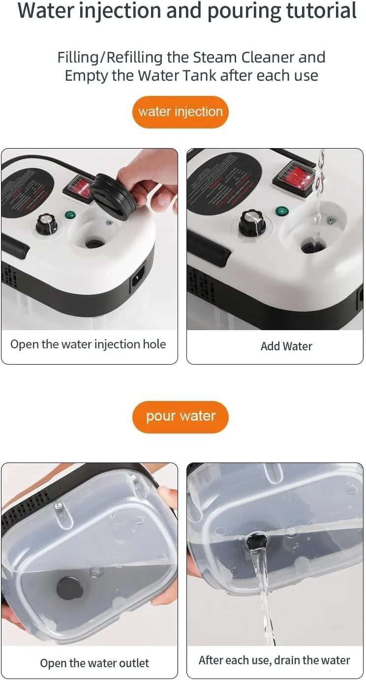 بخارشوی چند منظوره 2500 واتی با دمای بالا و فشار قوی، ابزار تمیز کننده قابل حمل با گرمایش سریع 15 ثانیه ای، مناسب برای آشپزخانه، حمام و مصارف تجاری