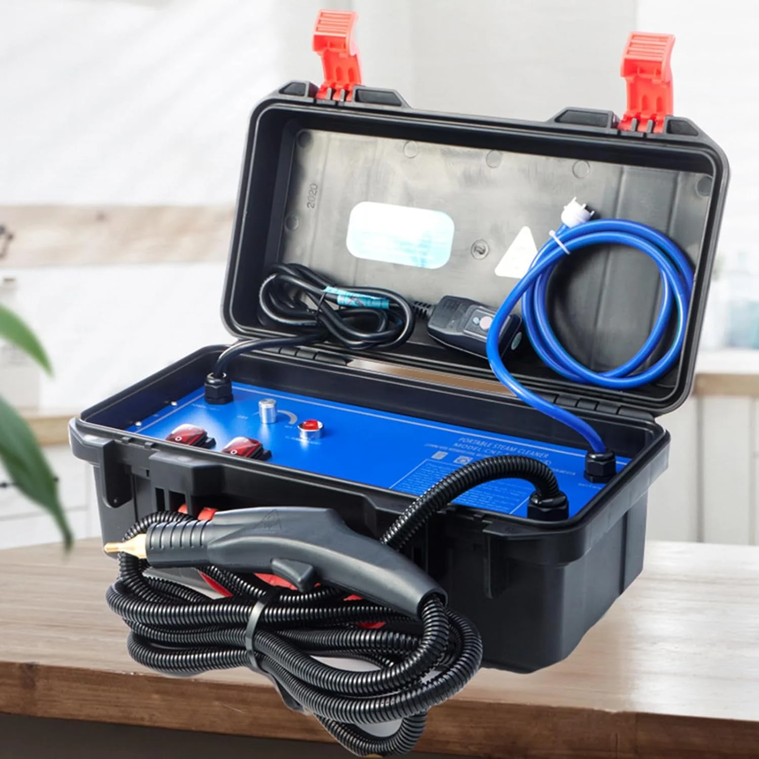 بخارشوی دستی، بخار شوی قابل حمل با دمای بالا برای مصارف خانگی، تمیز کردن موتور، طراحی بدون مخزن، مناسب برای جزئیات خودرو