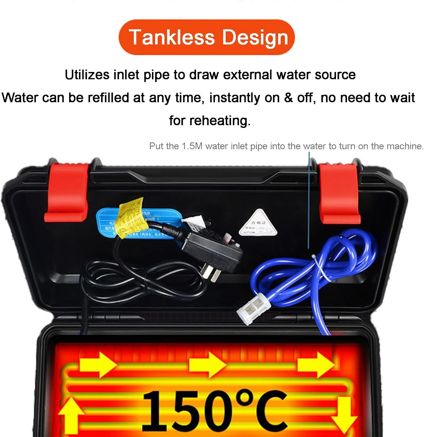 بخارشوی دستی، بخار شوی قابل حمل با دمای بالا برای مصارف خانگی، تمیز کردن موتور، طراحی بدون مخزن، مناسب برای جزئیات خودرو بخارشوی دستی، بخار شوی قابل حمل با دمای بالا برای مصارف خانگی، تمیز کردن موتور، طراحی بدون مخزن، مناسب برای جزئیات خودرو