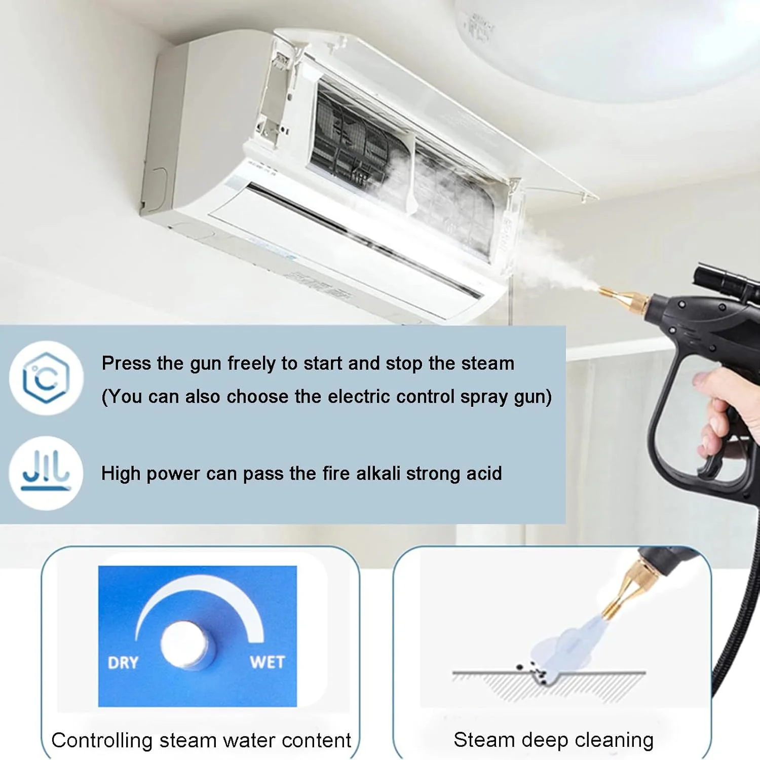 بخارشوی دستی، بخار شوی قابل حمل با دمای بالا برای مصارف خانگی، تمیز کردن موتور، طراحی بدون مخزن، مناسب برای جزئیات خودرو بخارشوی دستی، بخار شوی قابل حمل با دمای بالا برای مصارف خانگی، تمیز کردن موتور، طراحی بدون مخزن، مناسب برای جزئیات خودرو