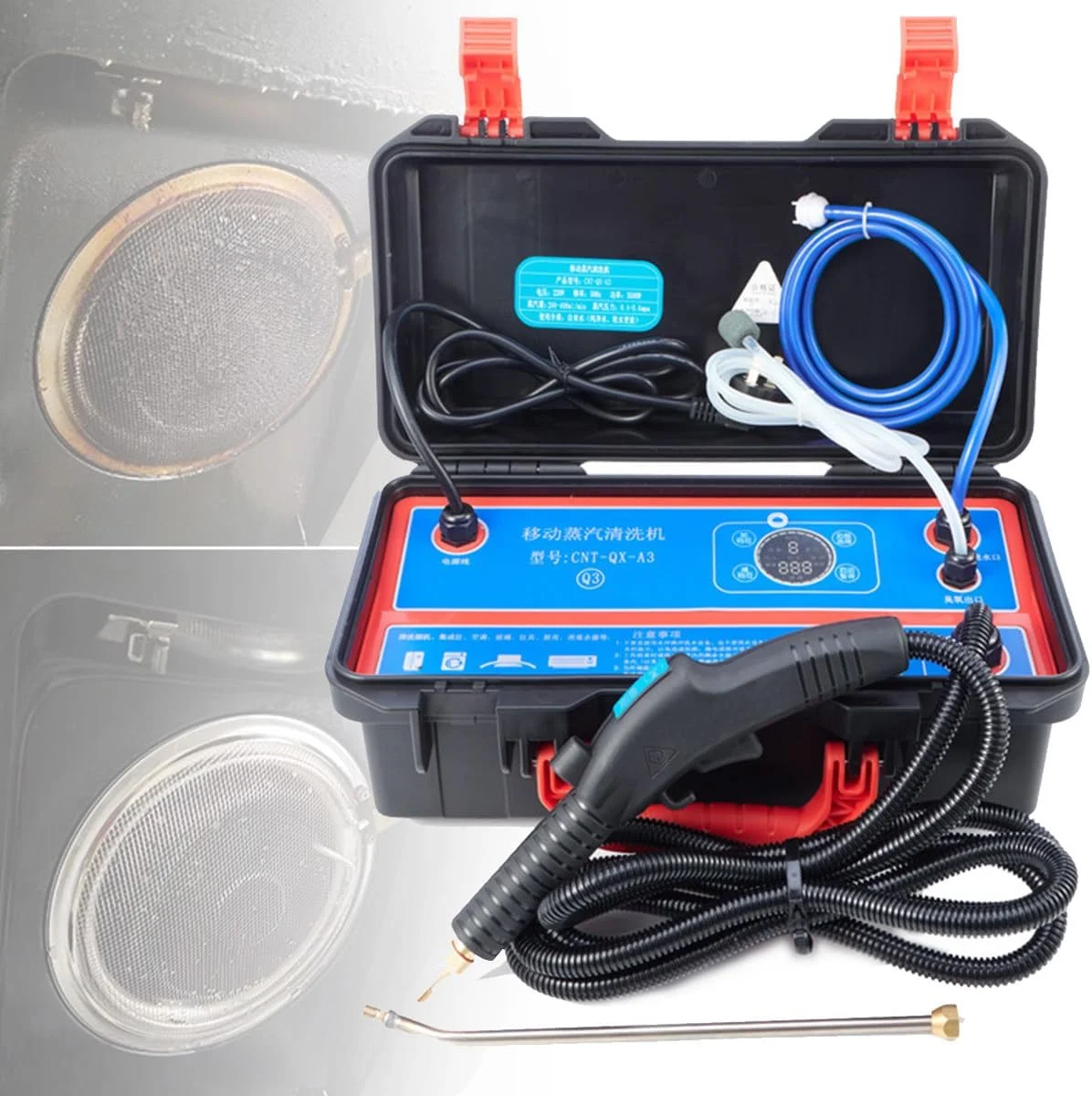 دستگاه بخارشوی فشار قوی، سیستم تمیز کننده بخار 1700 وات/3500 وات، بخارشوی قابل حمل و قدرتمند برای خودرو و منزل