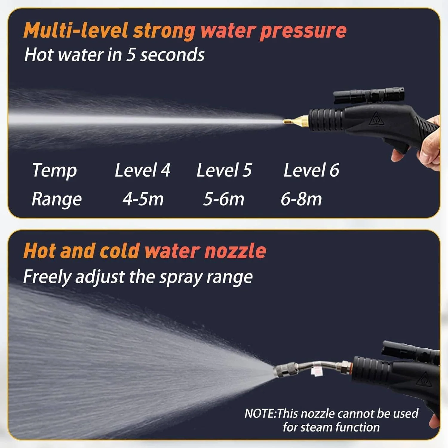 دستگاه بخارشوی فشار قوی، سیستم تمیز کننده بخار 1700 وات/3500 وات، بخارشوی قابل حمل و قدرتمند برای خودرو و منزل