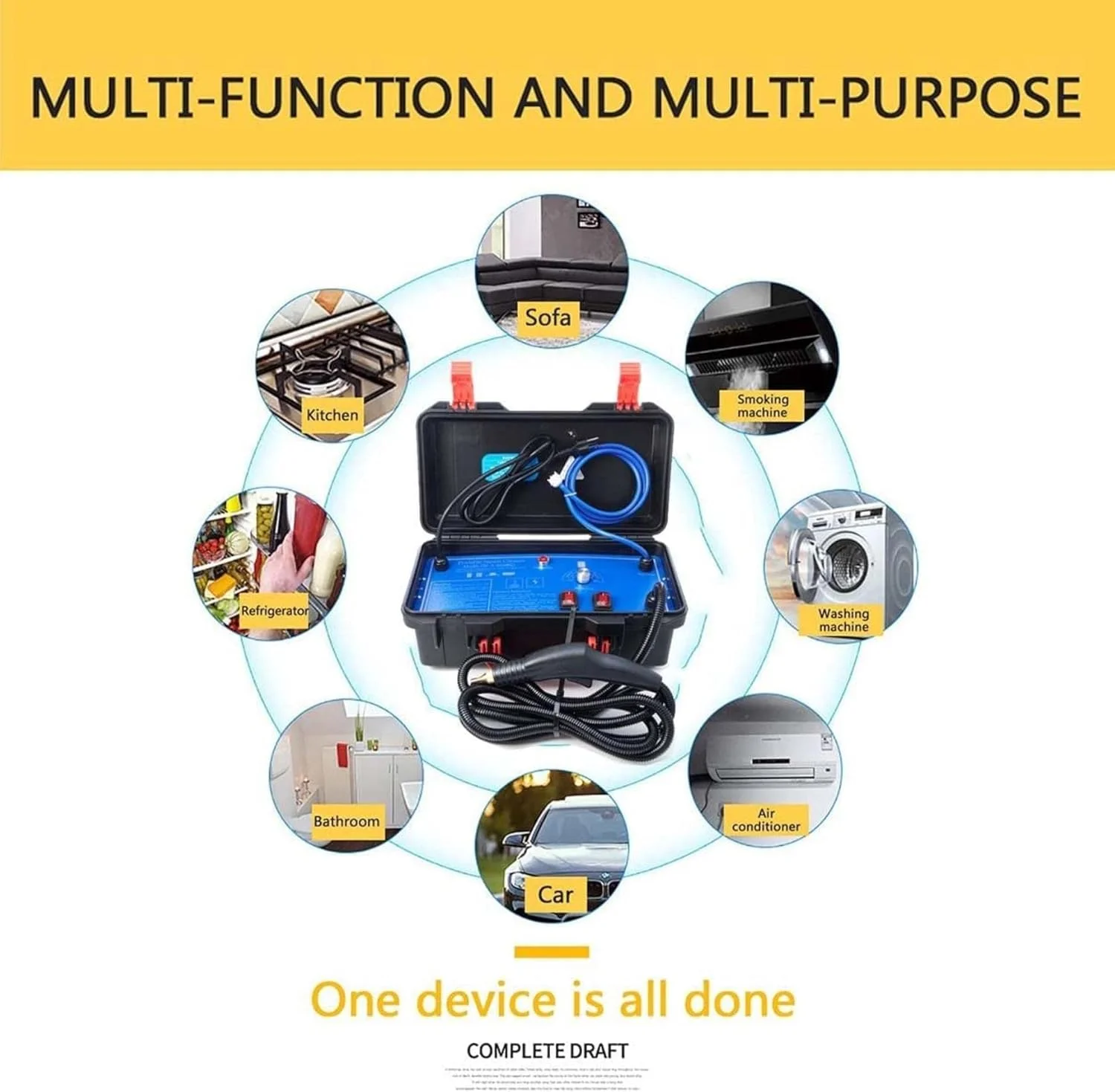 بخارشوی چند منظوره، فشار قوی دستی برای جزئیات خودرو، برقی قابل حمل برای کف آشپزخانه منزل بخارشوی چند منظوره، فشار قوی دستی برای جزئیات خودرو، برقی قابل حمل برای کف آشپزخانه منزل