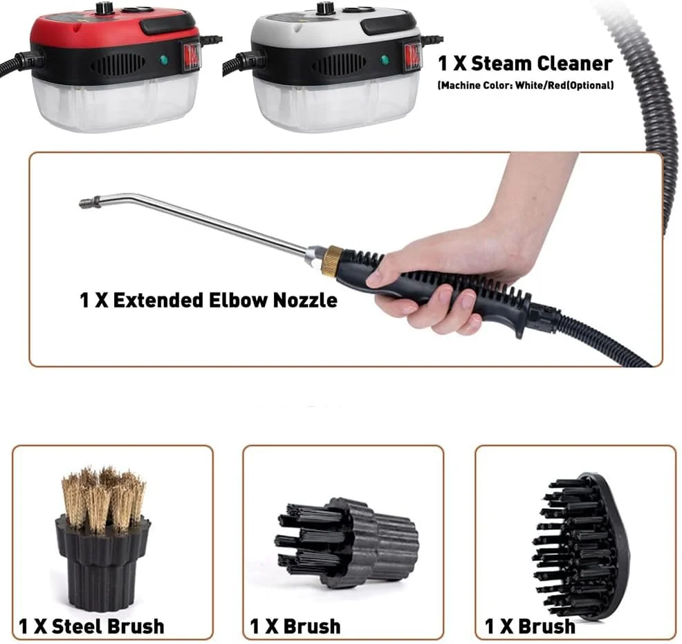 دستگاه بخارشوی چند منظوره 2500 واتی با فشار بالا برای مصارف تجاری و خانگی - دستگاه تمیز کننده بخار قابل حمل با دمای بالا دستگاه بخارشوی چند منظوره 2500 واتی با فشار بالا برای مصارف تجاری و خانگی - دستگاه تمیز کننده بخار قابل حمل با دمای بالا