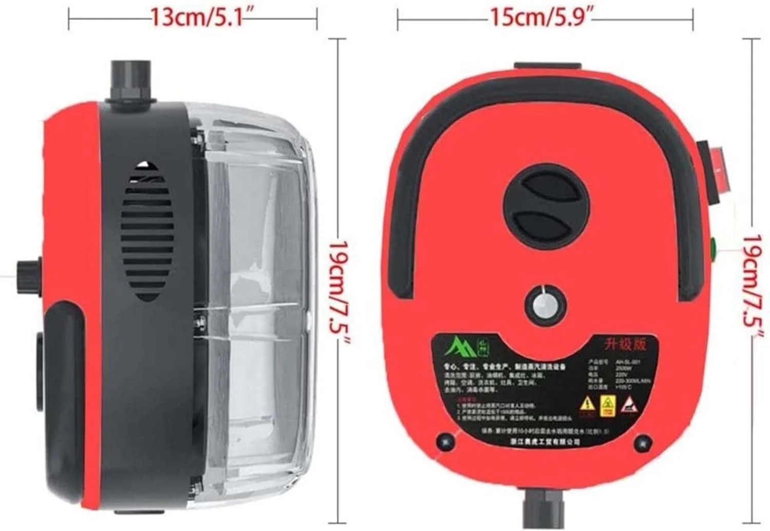 بخارشوی فشار قوی 1500 واتی، دستی و قابل حمل برای تمیز کردن عمیق دوغاب، کاشی، خودرو، آشپزخانه، حمام