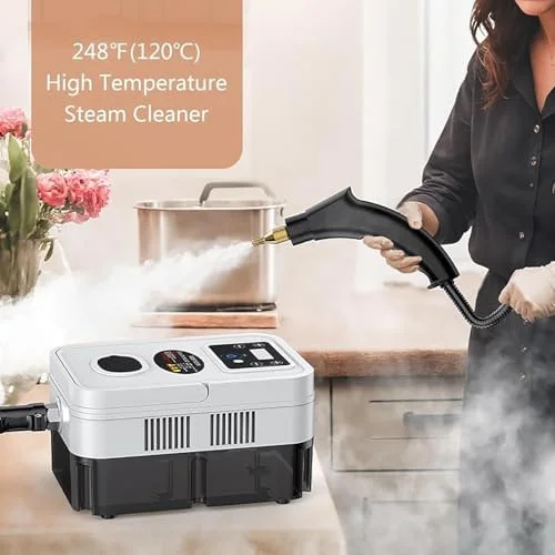 بخارشوی دستی، 1600 وات فشار قوی با 6 حالت قابل تنظیم، دستگاه بخار قابل حمل شامل 3 برس برای تمیز کردن عمیق آشپزخانه، حمام، ماشین، دوغاب و کاشی بخارشوی دستی، 1600 وات فشار قوی با 6 حالت قابل تنظیم، دستگاه بخار قابل حمل شامل 3 برس برای تمیز کردن عمیق آشپزخانه، حمام، ماشین، دوغاب و کاشی