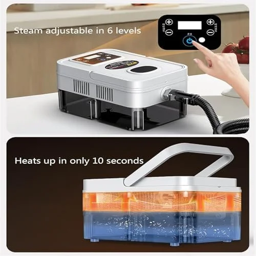 بخارشوی دستی، 1600 وات فشار قوی با 6 حالت قابل تنظیم، دستگاه بخار قابل حمل شامل 3 برس برای تمیز کردن عمیق آشپزخانه، حمام، ماشین، دوغاب و کاشی بخارشوی دستی، 1600 وات فشار قوی با 6 حالت قابل تنظیم، دستگاه بخار قابل حمل شامل 3 برس برای تمیز کردن عمیق آشپزخانه، حمام، ماشین، دوغاب و کاشی