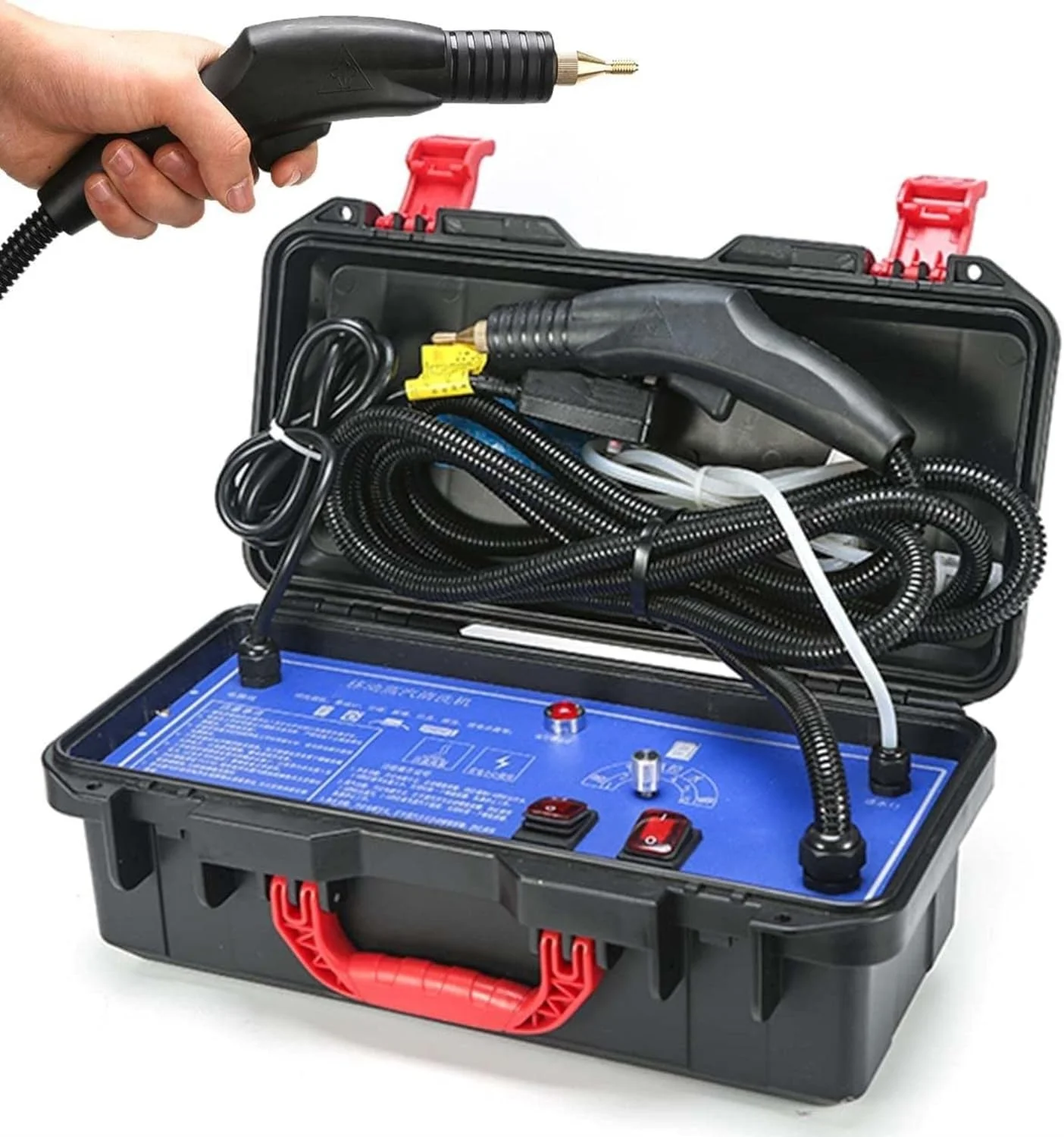 دستگاه بخارشوی تجاری دستی، دستگاه فشرده با فشار بالا و دمای بالا، تمیز کننده 360 درجه برای آشپزخانه، خودرو، تمیز کردن عمیق خانه دستگاه بخارشوی تجاری دستی، دستگاه فشرده با فشار بالا و دمای بالا، تمیز کننده 360 درجه برای آشپزخانه، خودرو، تمیز کردن عمیق خانه